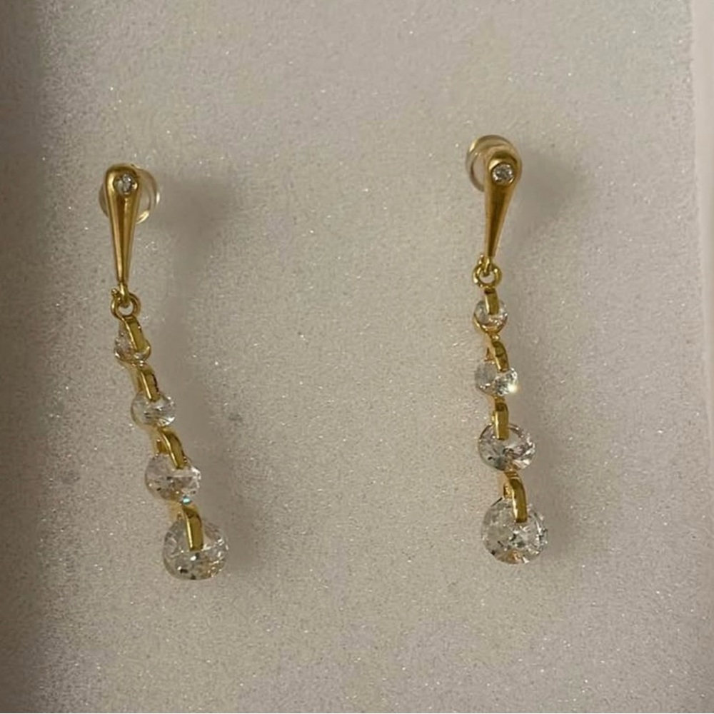 Elegant Gold and Silver Drop Earrings